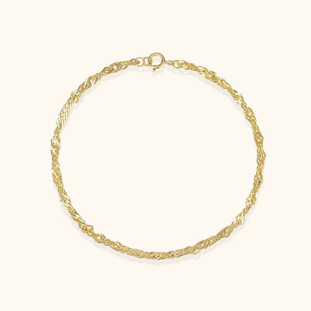 Minimalist Singapore Chain Bracelet - Gold