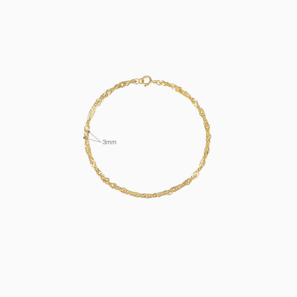 Minimalist Singapore Chain Bracelet - Gold