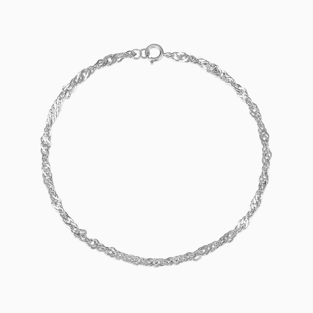 Minimalist Singapore Chain Bracelet - Silver