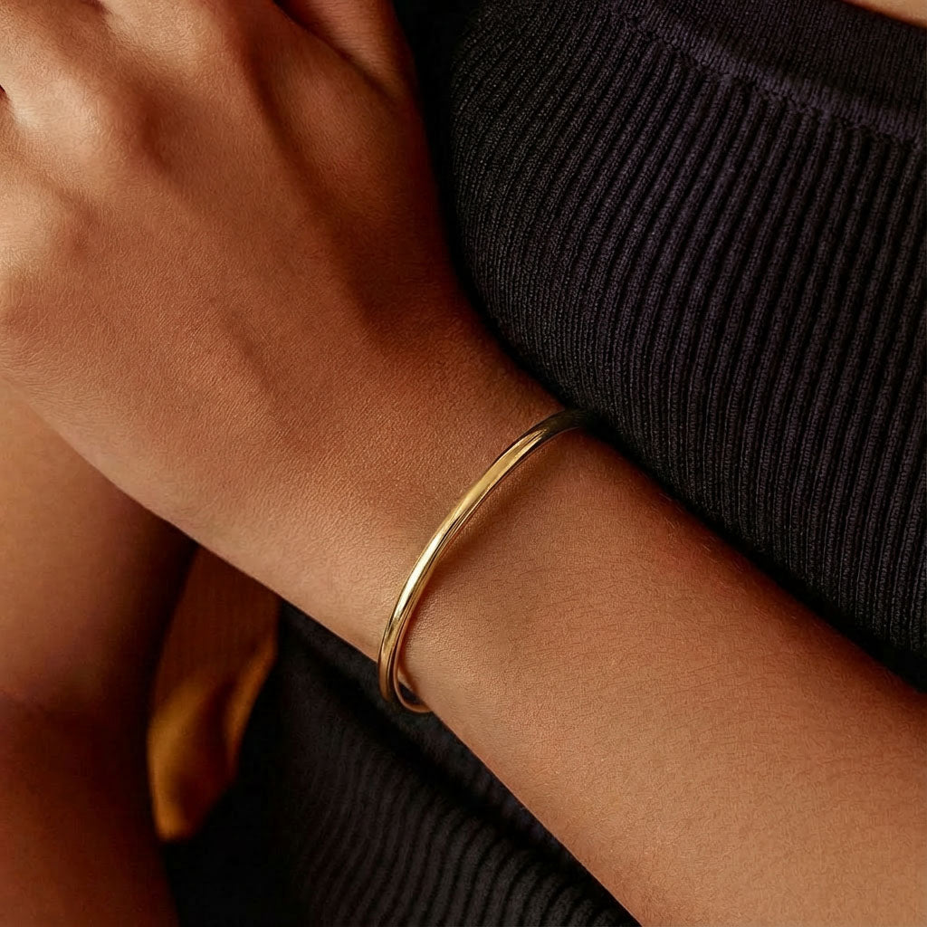 Minimalist Spike Cuff Bracelet - Gold