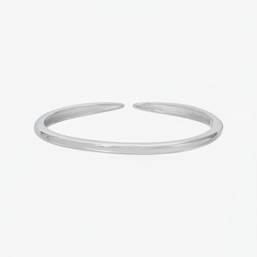 Minimalist Spike Cuff Bracelet - Silver
