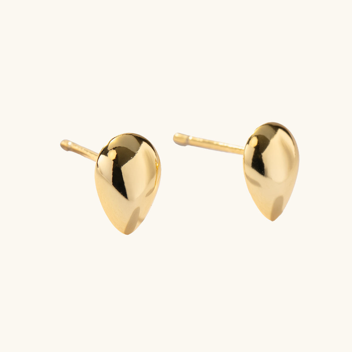 Minimalist Teardrop Stud Earrings - Gold