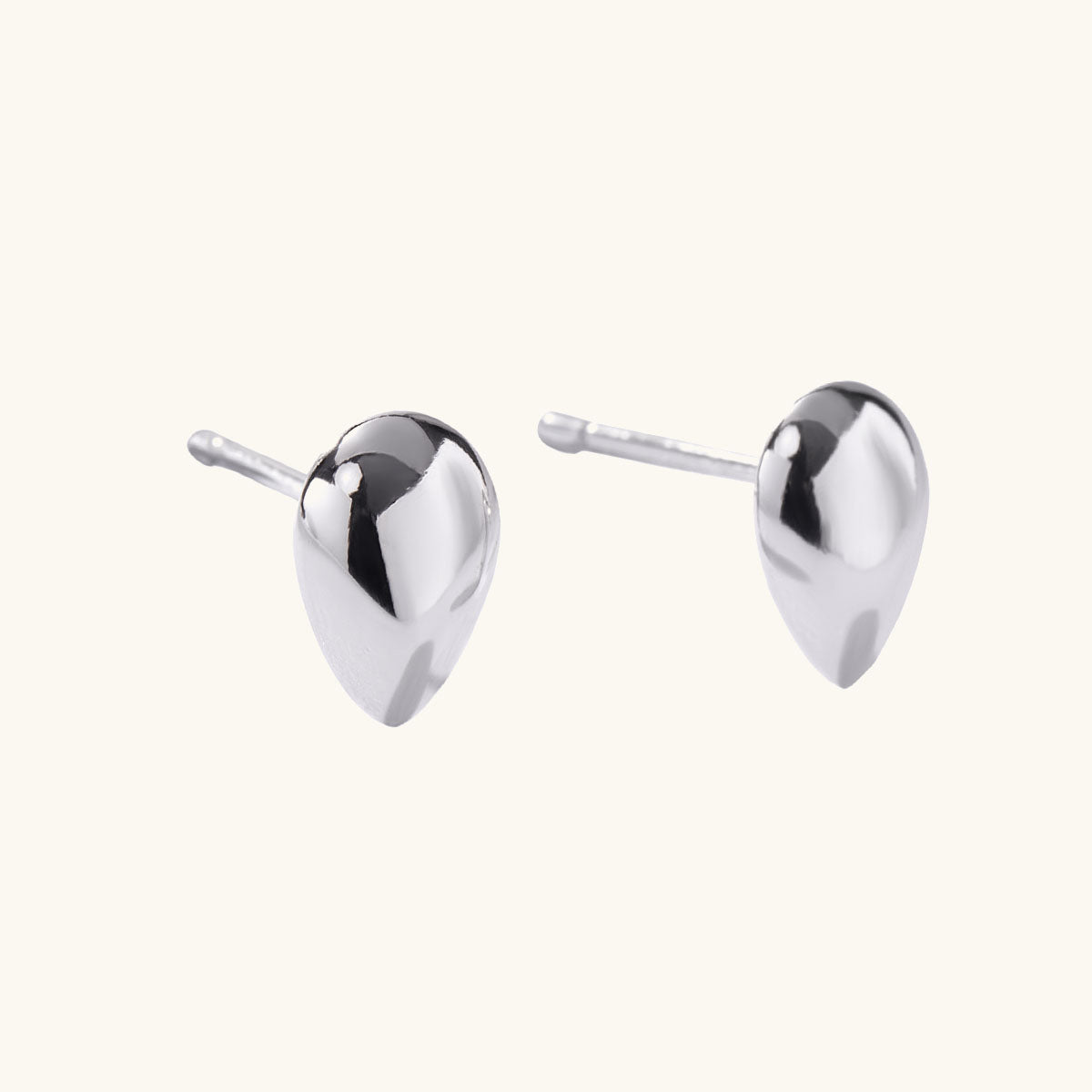 Minimalist Teardrop Stud Earrings - Silver
