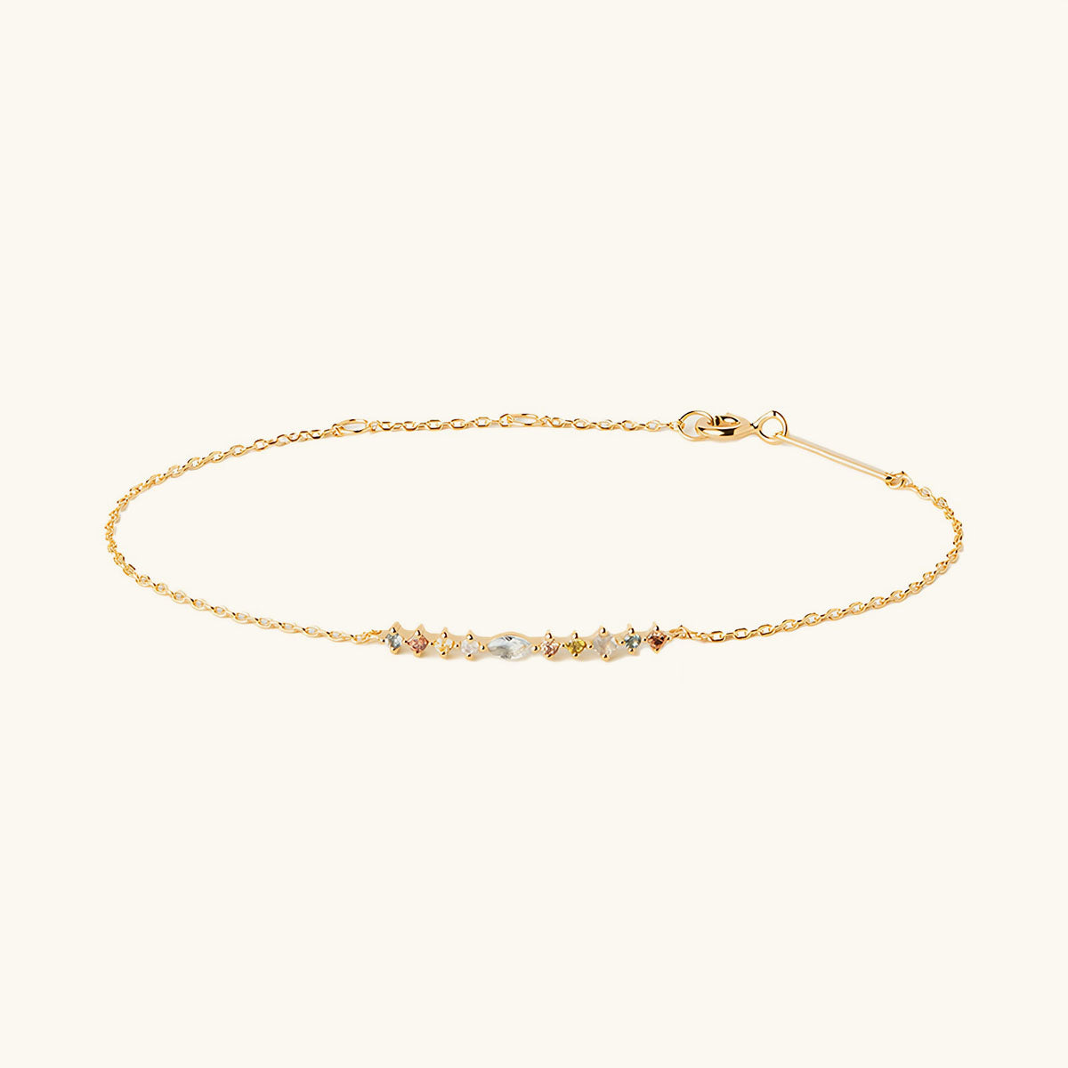 Mixed Cut Marquise Multicolor Stone Bracelet ‑ Gold