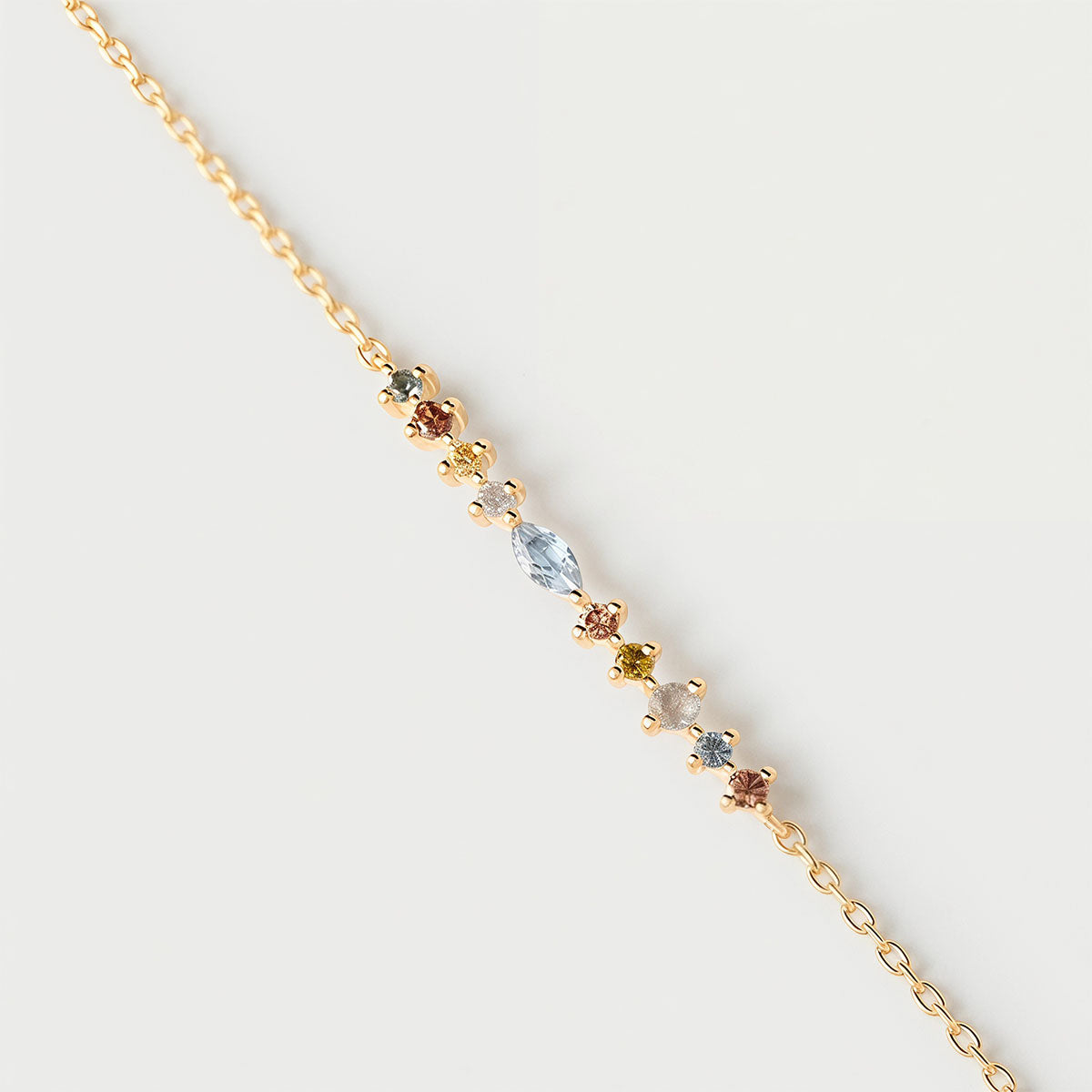 Mixed Cut Marquise Multicolor Stone Bracelet ‑ Gold