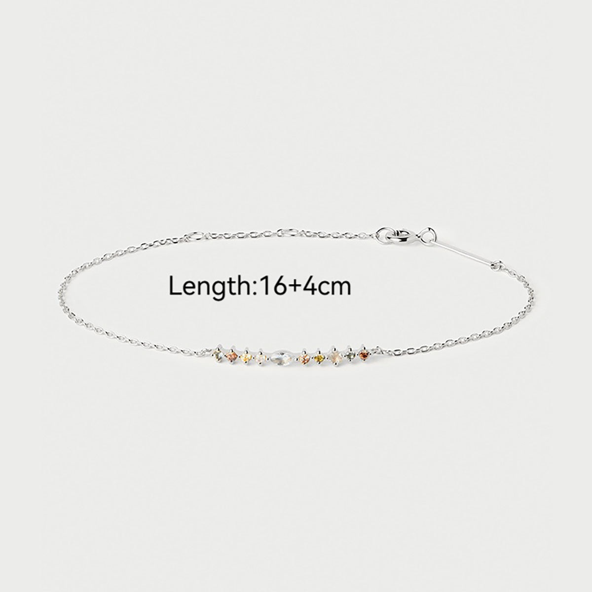 Mixed Cut Marquise Multicolor Stone Bracelet ‑ Silver
