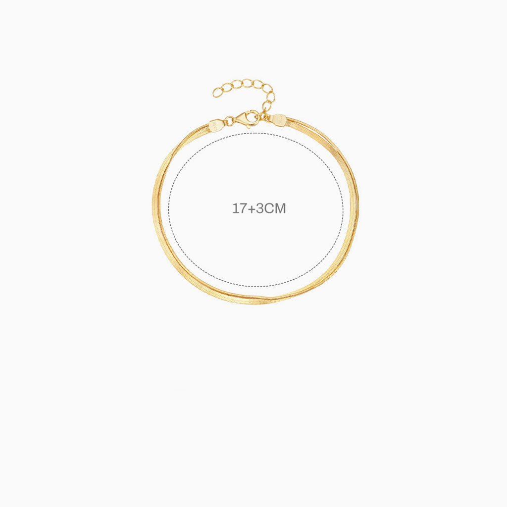 Modern Herringbone Layered Bracelet - Gold