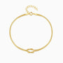 Modern Knot Herringbone Layered Bracelet - Gold