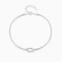 Modern Knot Herringbone Layered Bracelet - Silver