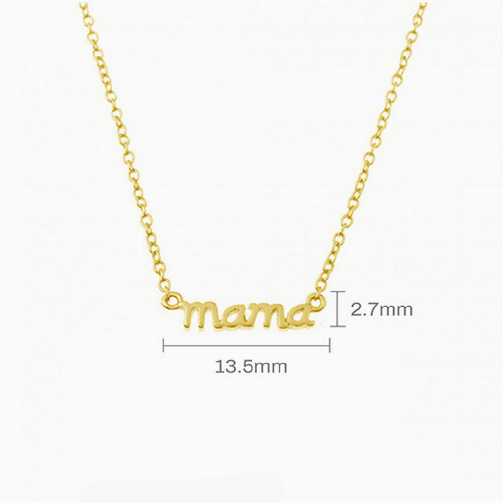 Modern Script Mama Necklace - Gold