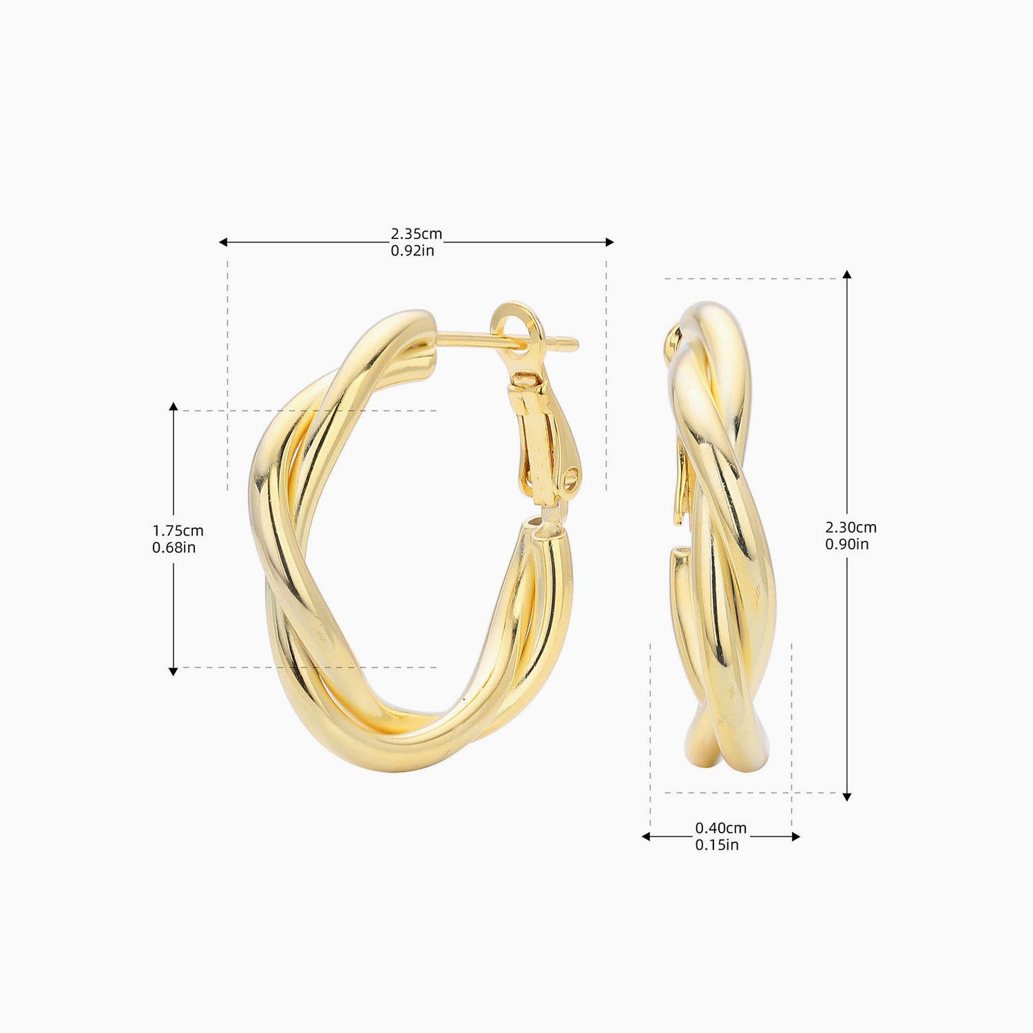 Modern Twisted Hoop Earrings - Gold