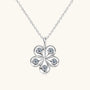 Moissanite Floral Pendant Necklace - Silver