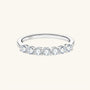 Moissanite Half Eternity Ring - Silver