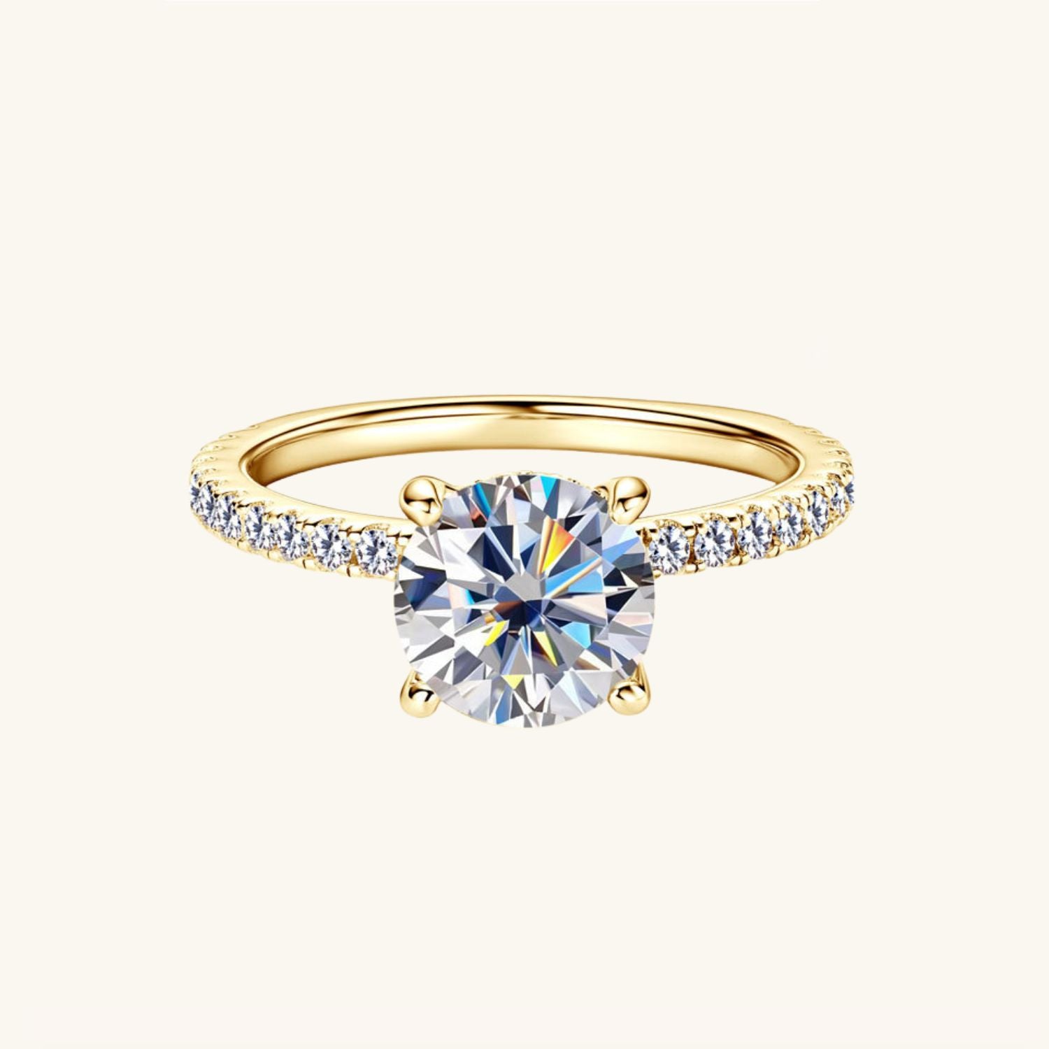 Moissanite Hidden Halo Ring - Gold