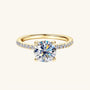 Moissanite Hidden Halo Ring - Gold