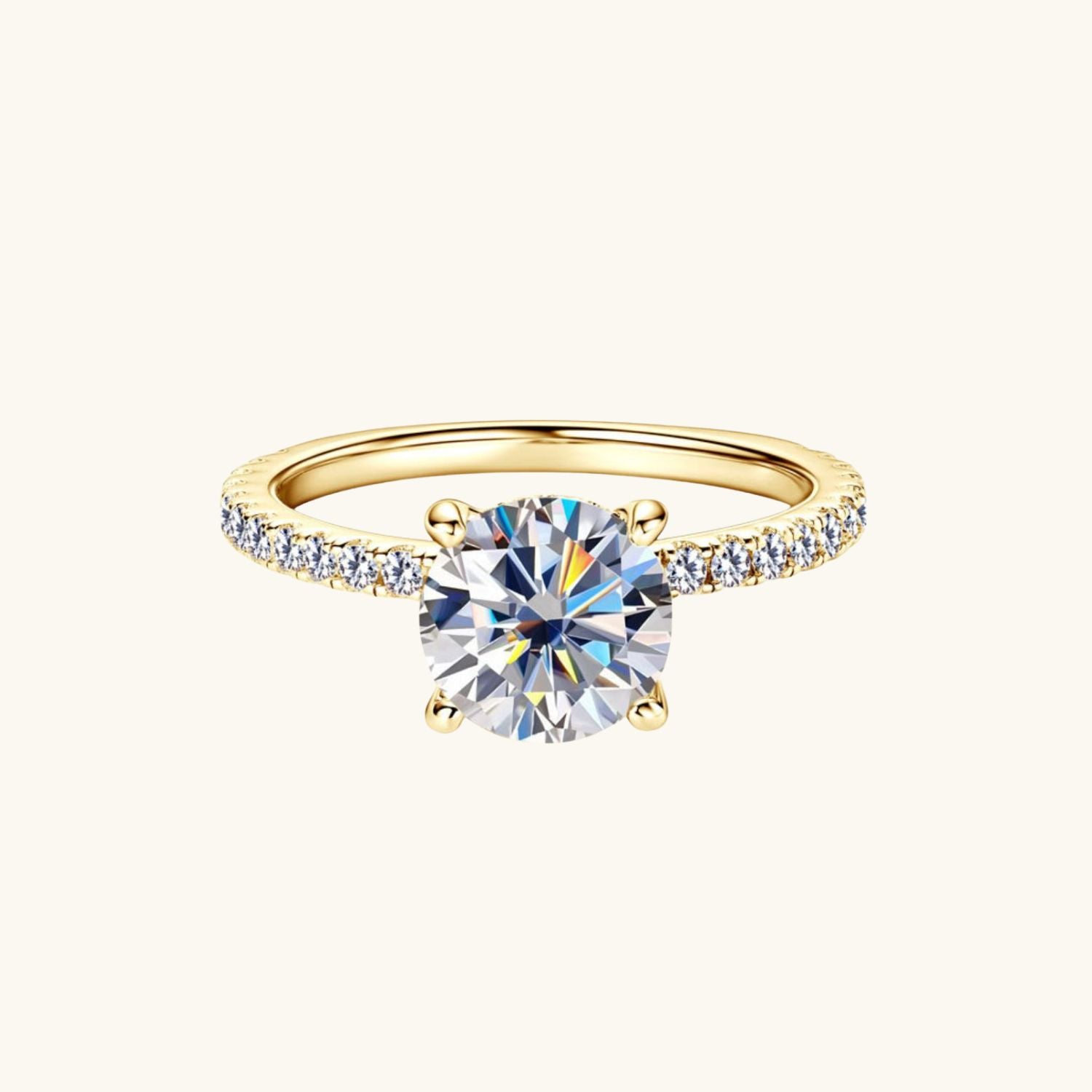 Moissanite Hidden Halo Ring - Gold