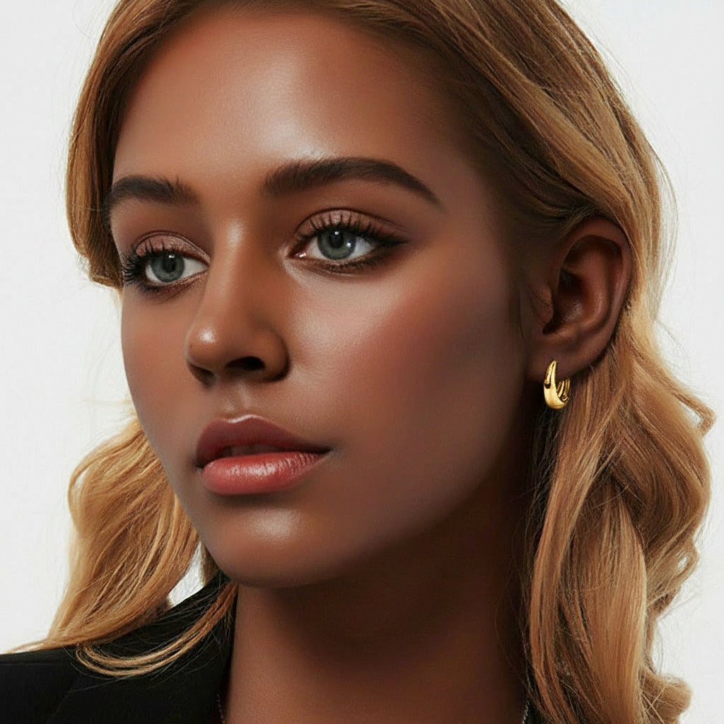 Moissanite Hoop Earrings - Gold