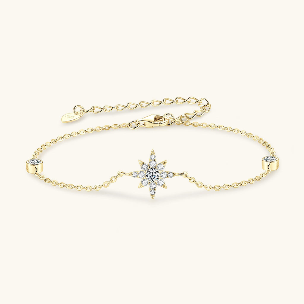 North Star Moissanite Bracelet - Gold
