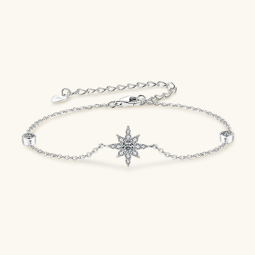 North Star Moissanite Bracelet - Silver