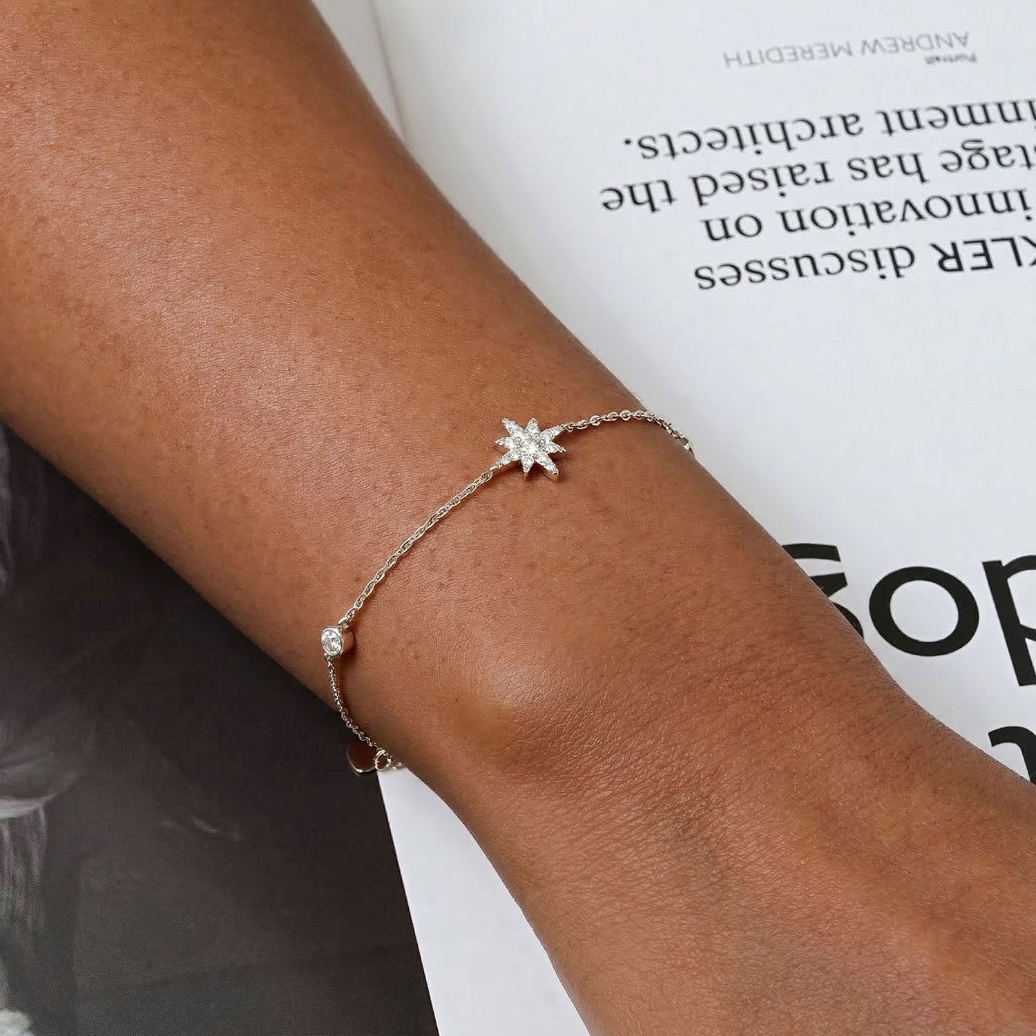 North Star Moissanite Bracelet - Silver