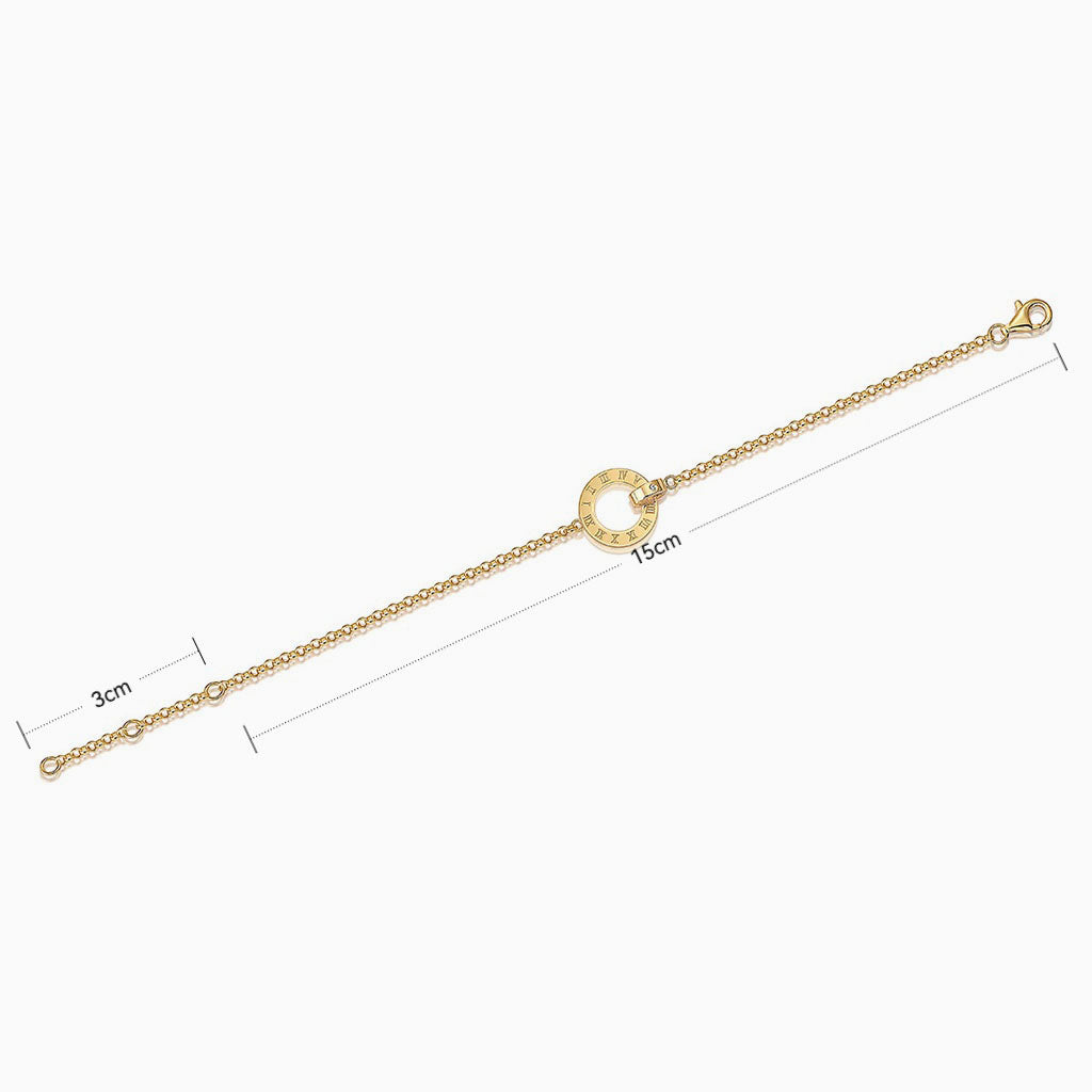 Numeral Moissanite Interlocking Circle Bracelet