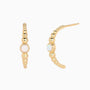 Opal Beaded C Hoop Earrings - Gold