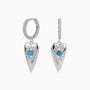 Opal Evil Eye Huggie Hoop Earrings - Silver