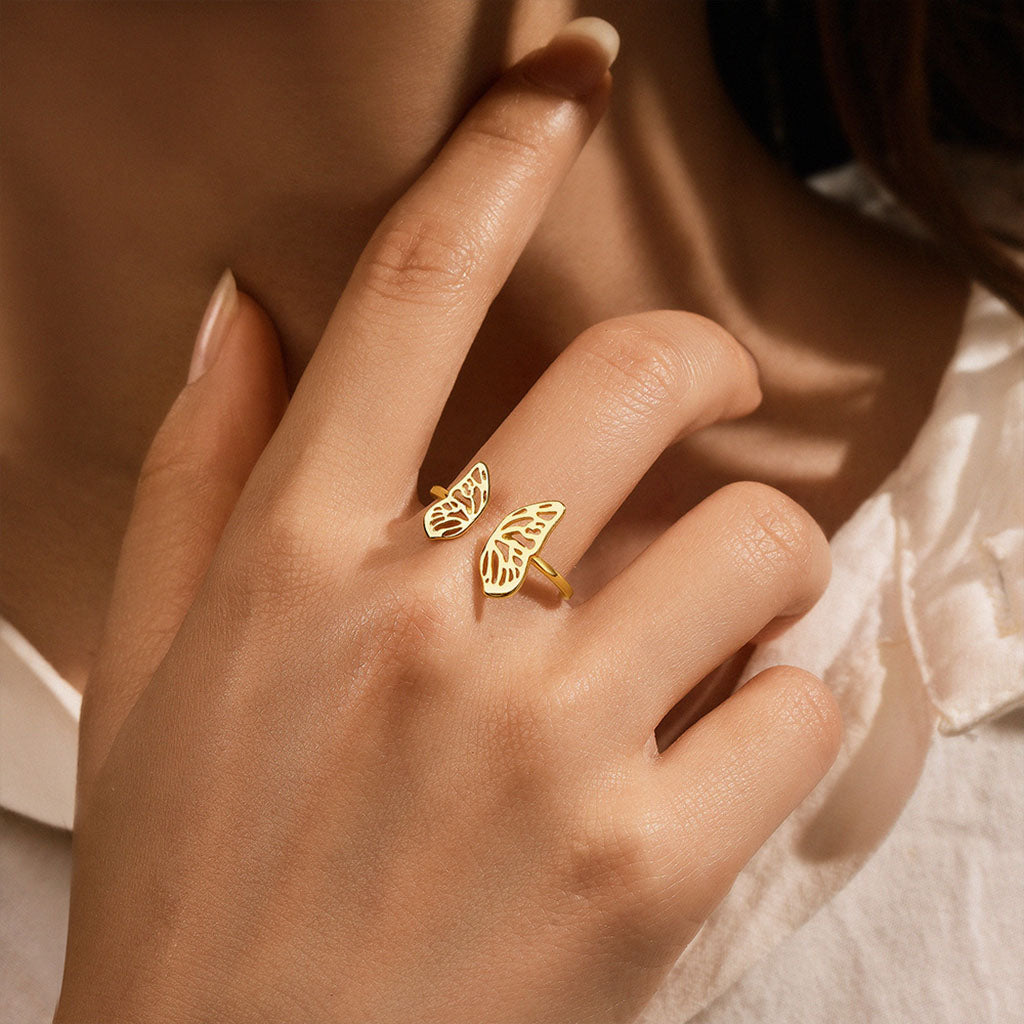 Open Butterfly Ring - Gold