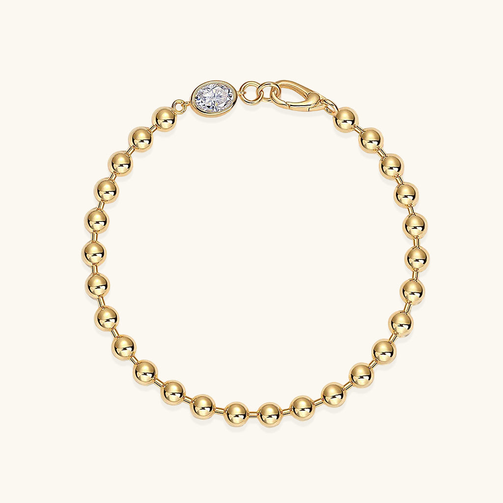 Oval Moissanite Beaded Bracelet