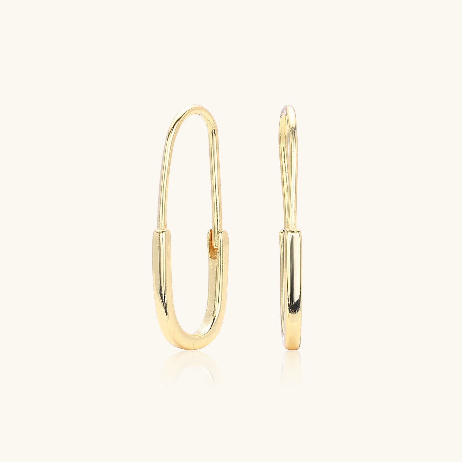 Paperclip Hoop Earrings - Gold