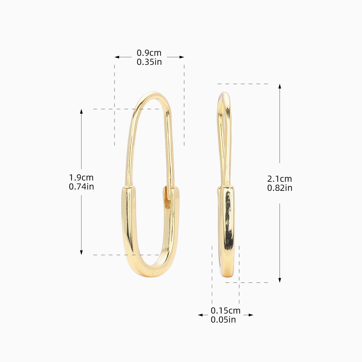 Paperclip Hoop Earrings - Gold