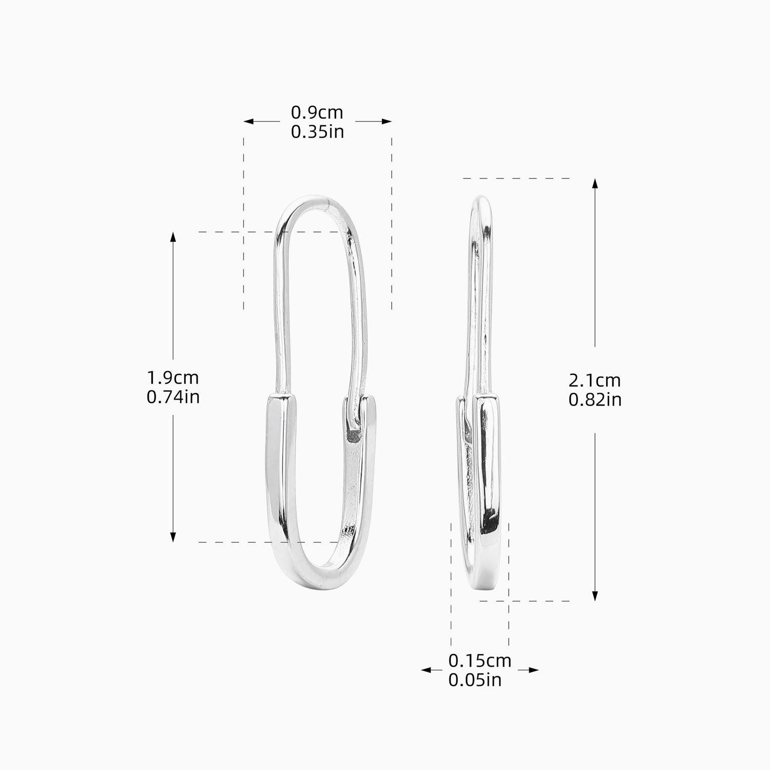 Paperclip Hoop Earrings - Silver
