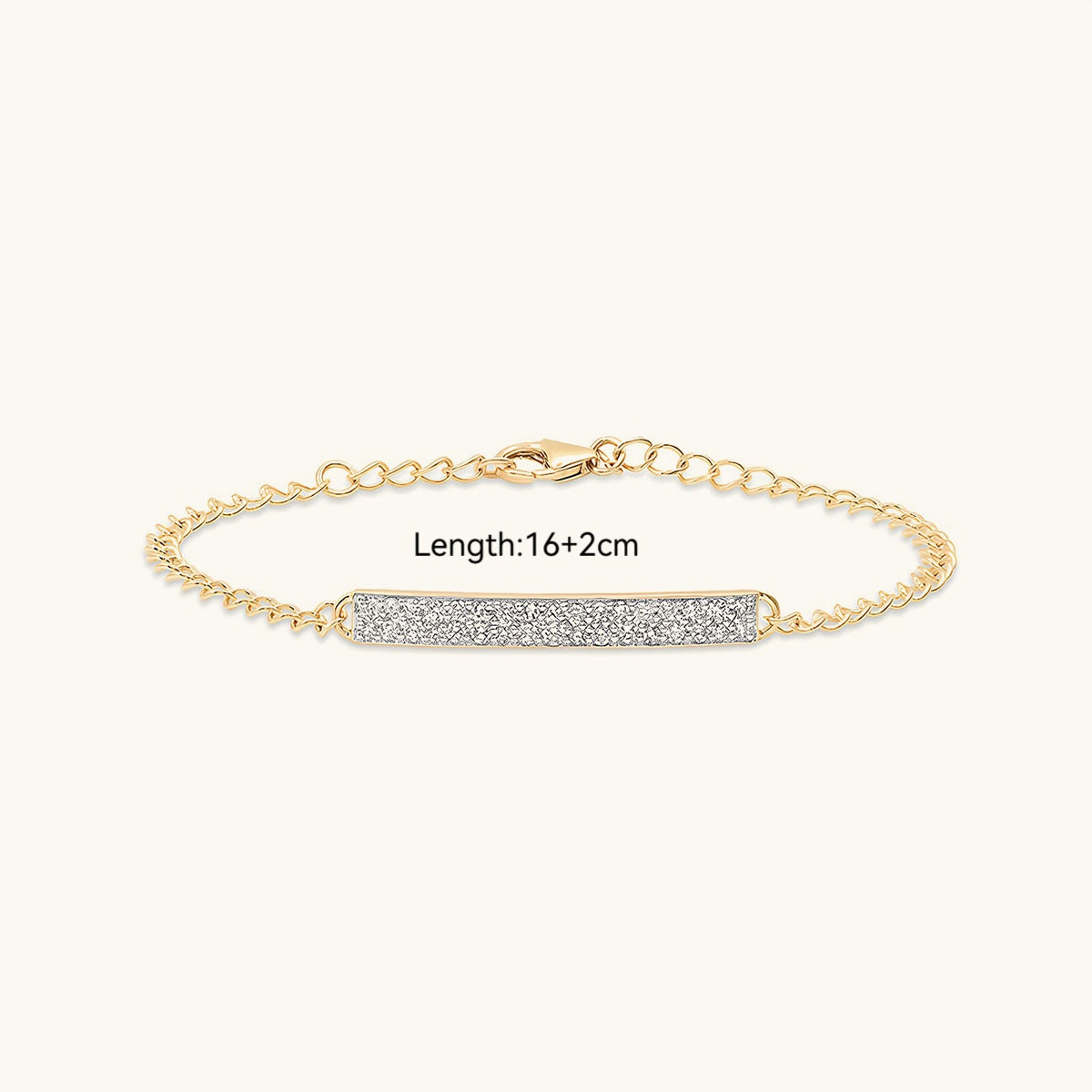 Pavé Simulated Diamond Bar Bracelet ‑ Gold