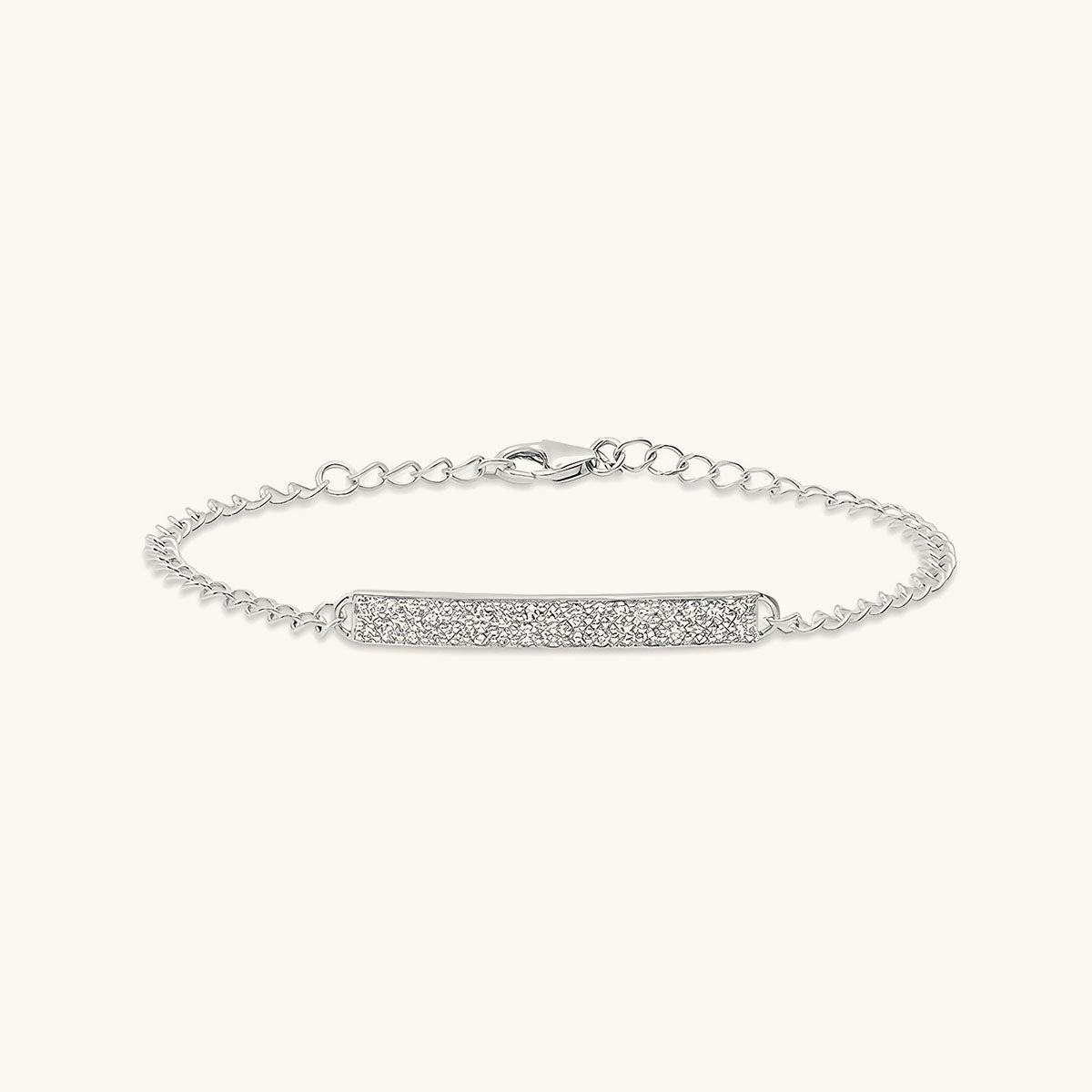 Pavé Simulated Diamond Bar Bracelet ‑ Silver