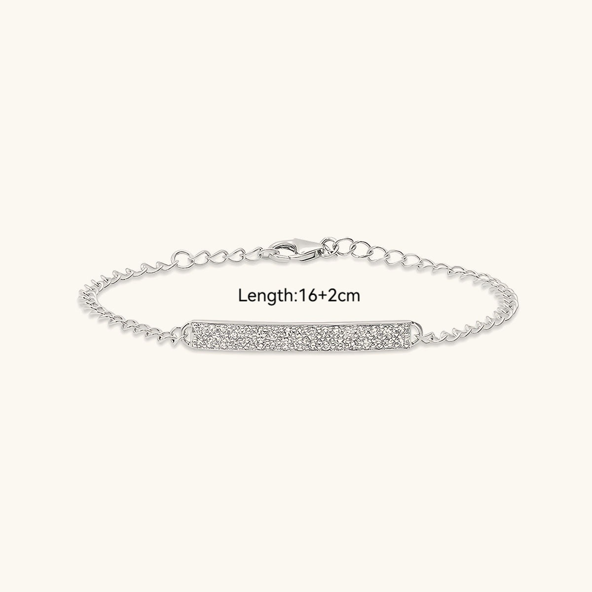 Pavé Simulated Diamond Bar Bracelet ‑ Silver