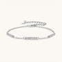 Pave Bar Moissanite Bracelet - Silver