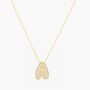 Pave Diamond Bubble Initial Necklace - Gold