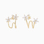 Pave Diamond Floral Ear Cuff Earrings - Gold