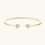 Pave Heart Moissanite Cuff Bracelet - Gold