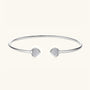 Pave Heart Moissanite Cuff Bracelet - Silver