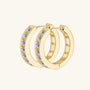 Pave Moissanite Hoop Earrings - Gold