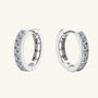 Pave Moissanite Hoop Earrings - Silver