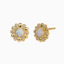 Pave Opal Sunflower Stud Earrings - Gold