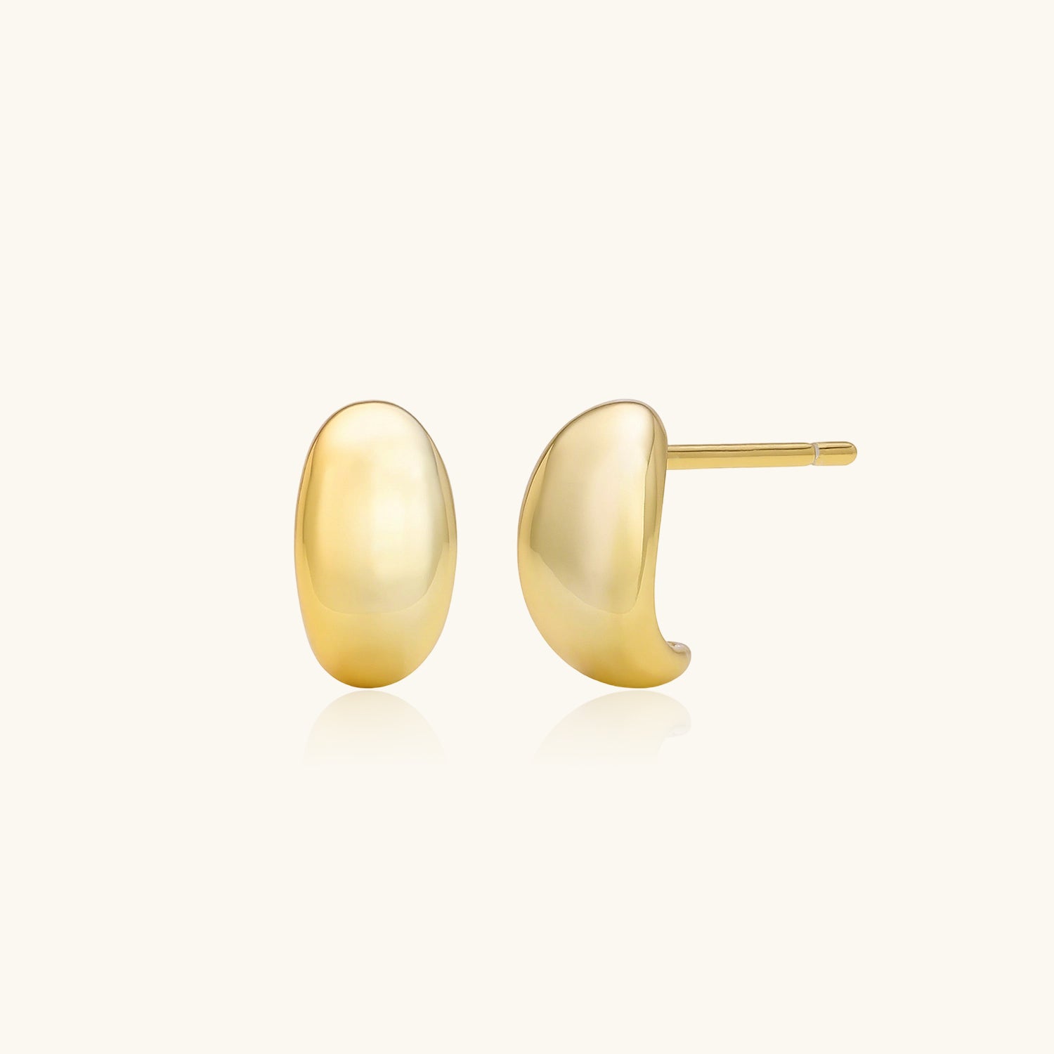 Pebble Stud Earrings - Gold