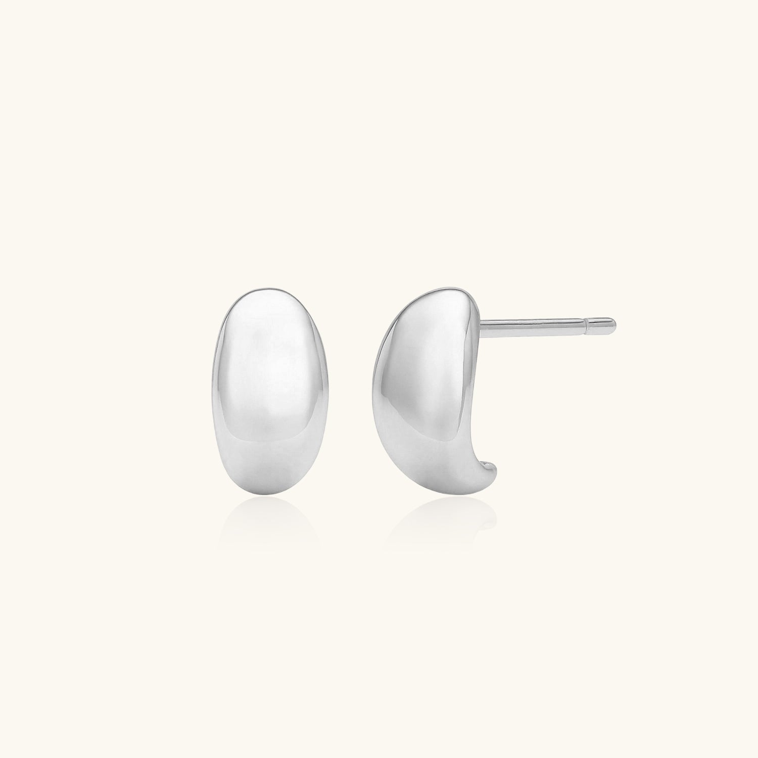 Pebble Stud Earrings - Silver