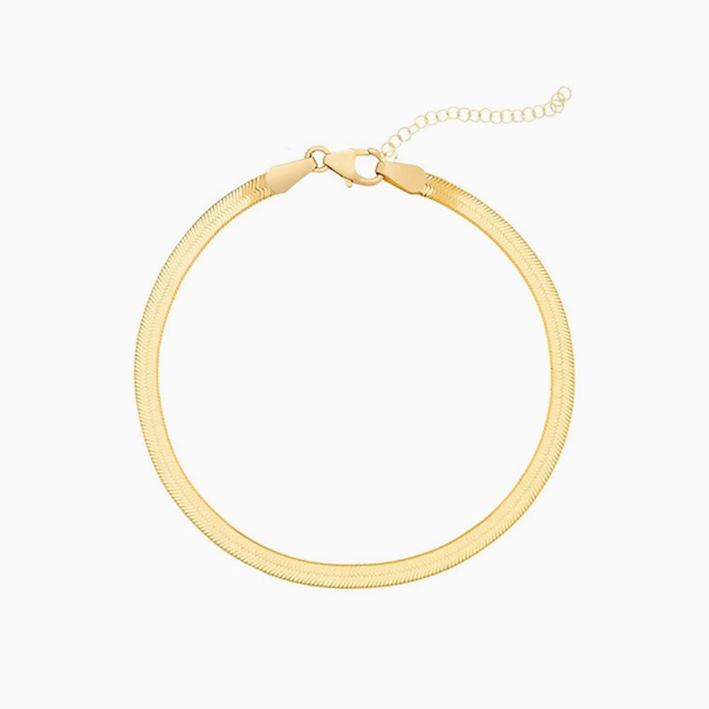 Polished Herringbone Bracelet - Gold