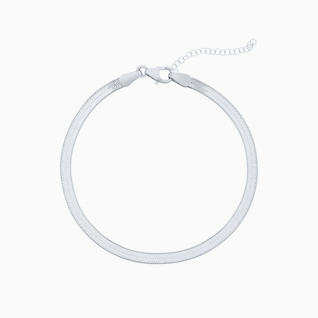 Polished Herringbone Bracelet - Silver