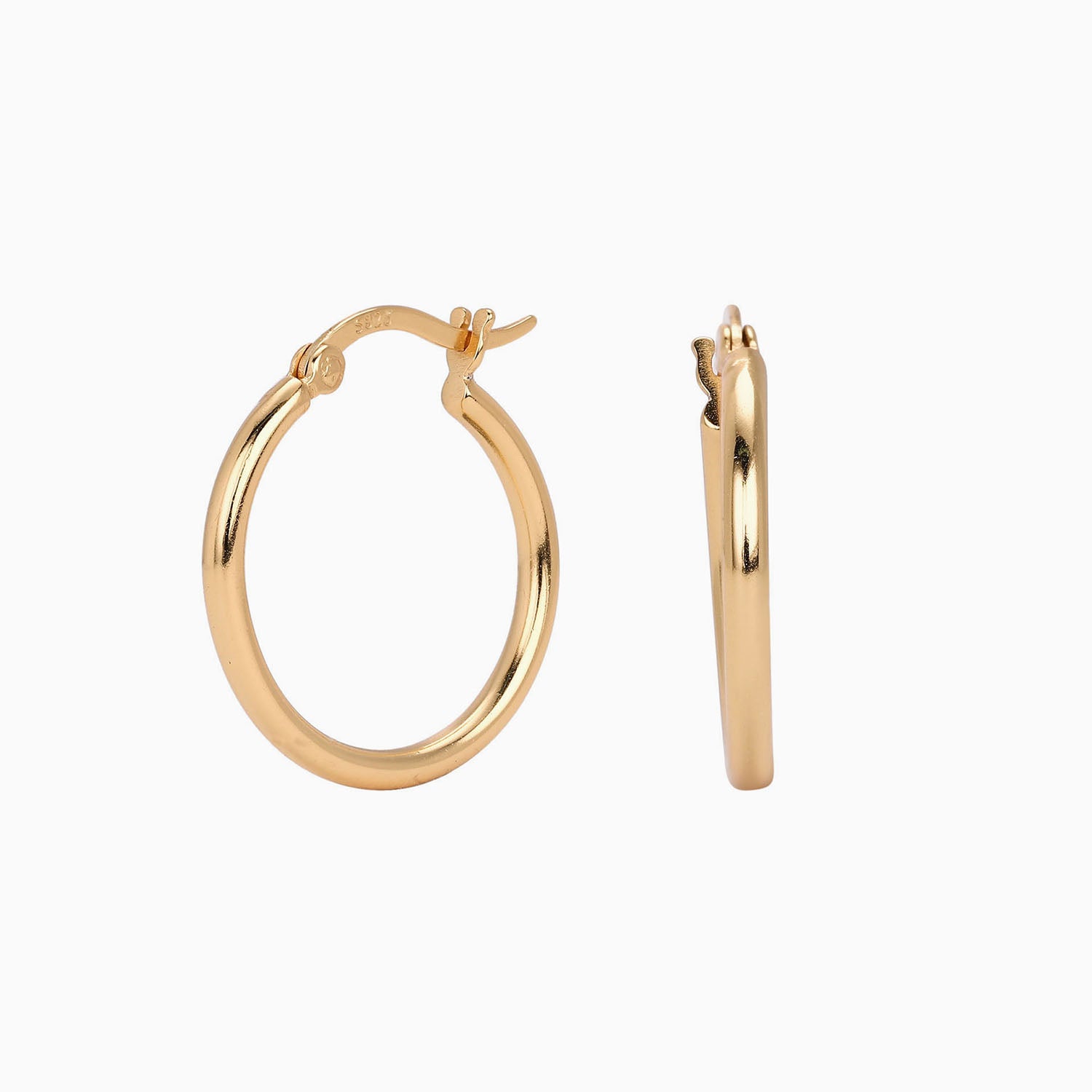 Polished Tube Hoop Earrings - Gold