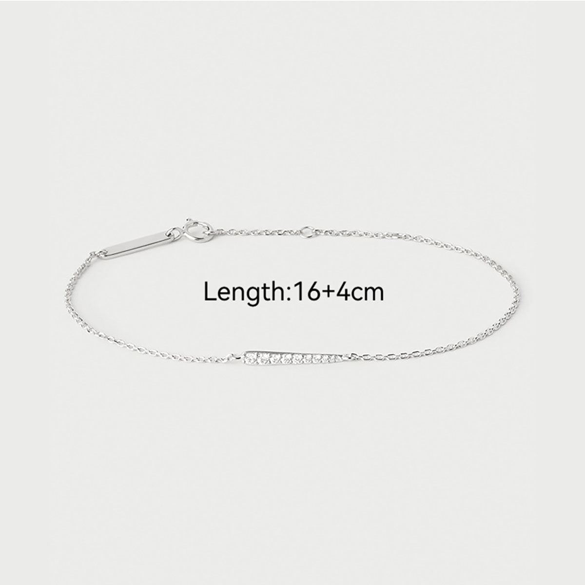 Graduated Pave Bar Bracelet - Silver