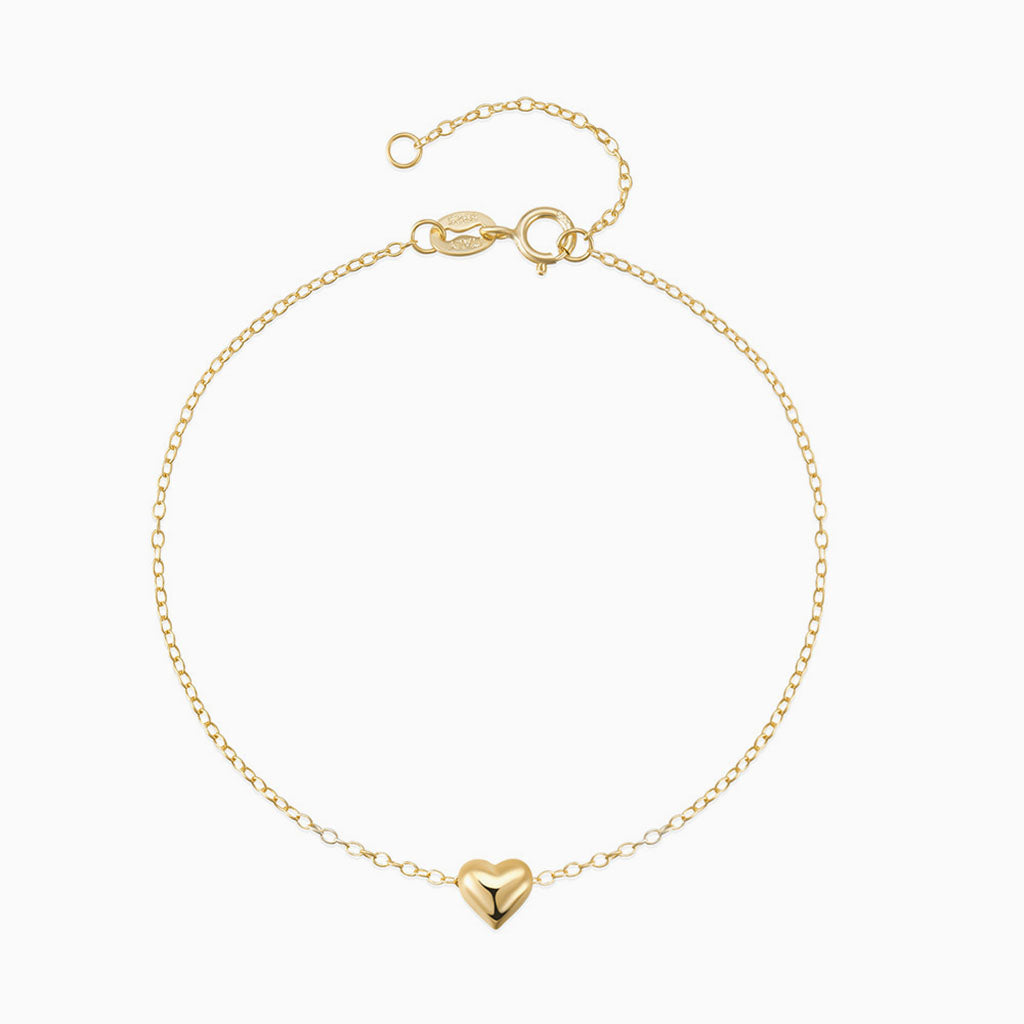 Puff Heart Bracelet - Gold